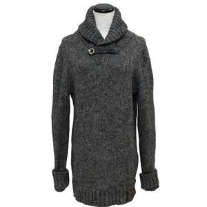 Superdry Shawl Collar Gray Wool Blend Sweater Size Large